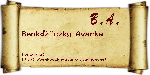 Benkóczky Avarka névjegykártya